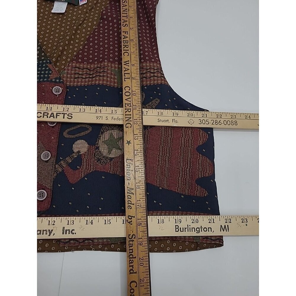 Vintage Orvis Vest Women's Size XL Tapestry Angles Christmas Holiday Made in USA - Picture 4 of 5